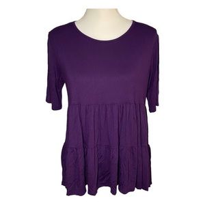 Carole Christian Peplum Purple‎ Blouse
